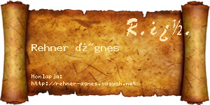 Rehner Ágnes névjegykártya